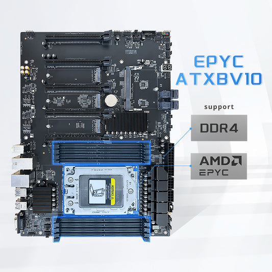 HISWISER AMD EPYC 7002 7003 SP3 Slot Workstation Server Motherboard Support 2TB DDR4 upto 64 Cores CPU DIY Computer