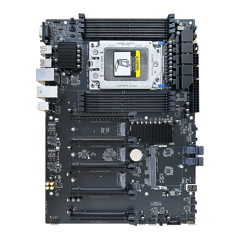 HISWISER AMD EPYC 7002 7003 SP3 Slot Workstation Server Motherboard Support 2TB DDR4 upto 64 Cores CPU DIY Computer