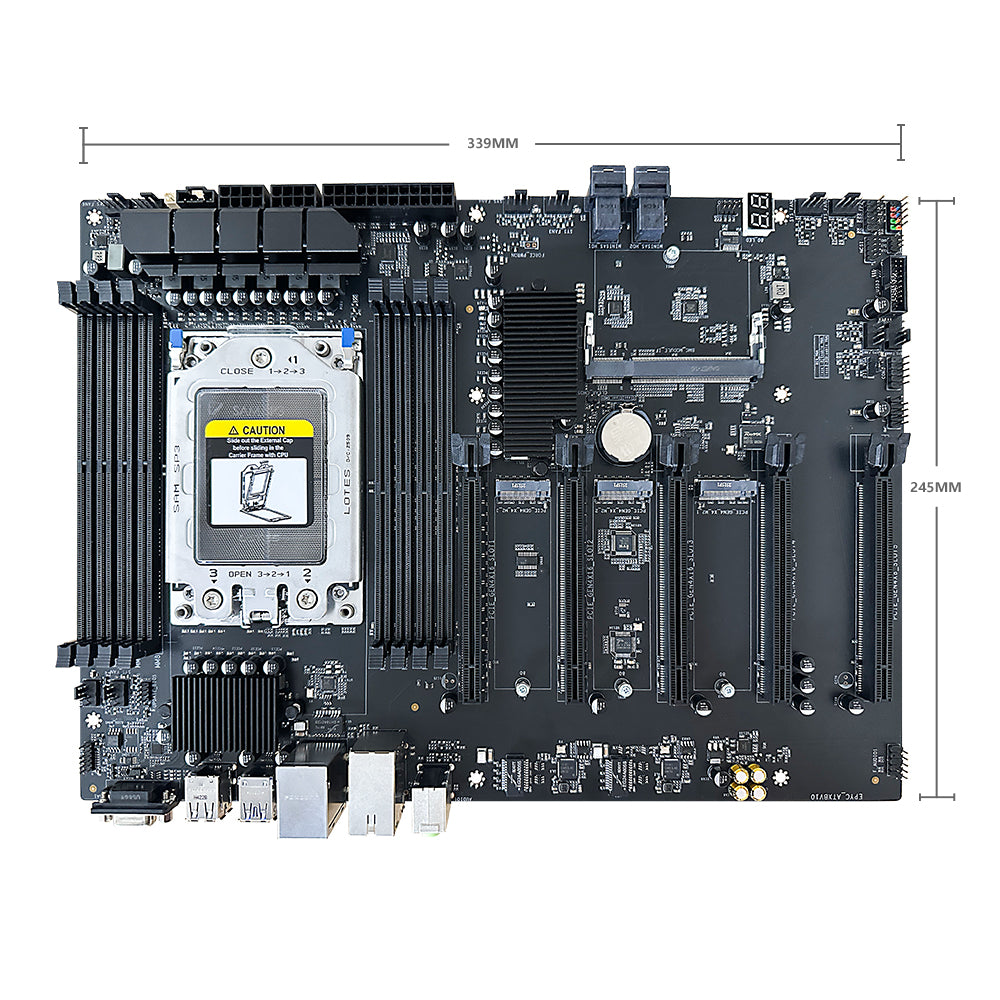 HISWISER AMD EPYC 7002 7003 SP3 Slot Workstation Server Motherboard Support 2TB DDR4 upto 64 Cores CPU DIY Computer