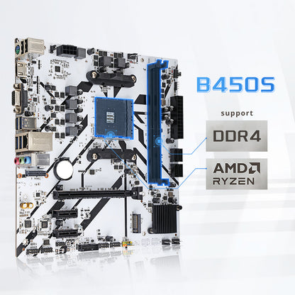 HISWISER AMD B450S Micro ATX  Motherboard